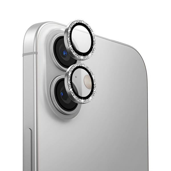 Uniq Optix Aluminium Camera Lens Protector iPhone 16 6.1 " / 16 Plus 6.7" hvide shimmer kamera linse glas med applikator