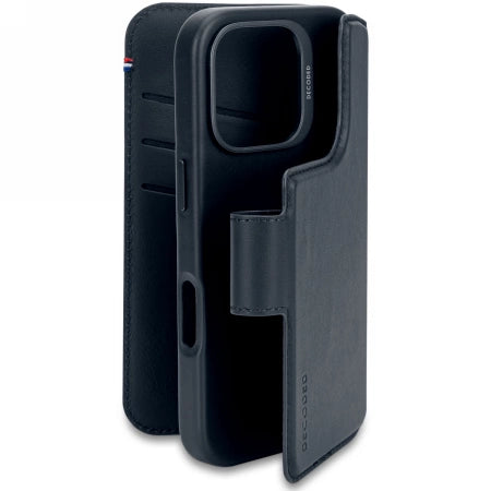 Decoderet læder aftagelig tegnebog MagSafe Case med tegnebog til iPhone 16 Pro - Blue