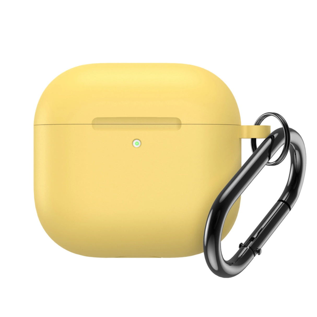 Silicone Case for Airpods 4 med Carabiner - Gul