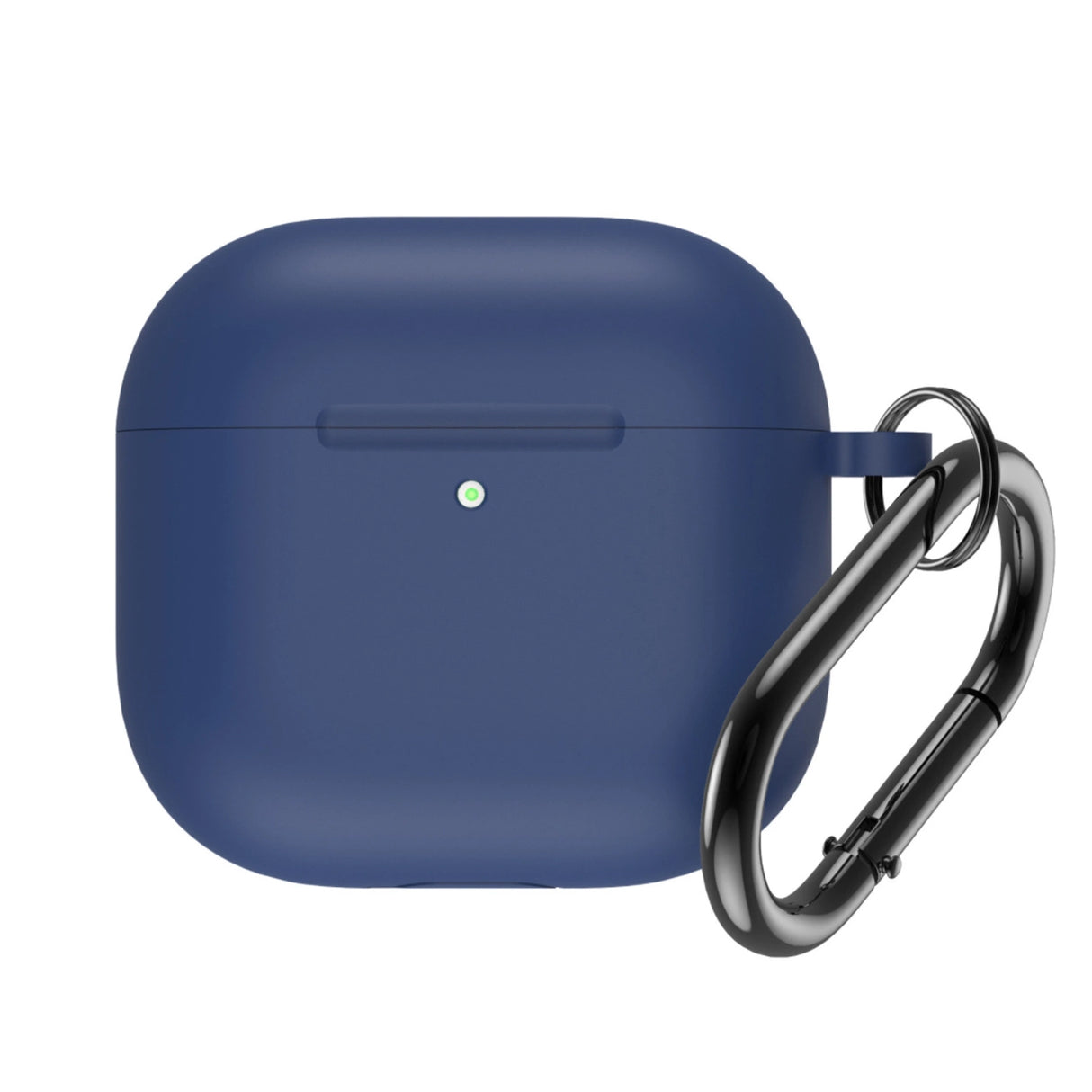 Silicone Case for Airpods 4 med Carabiner - Blå