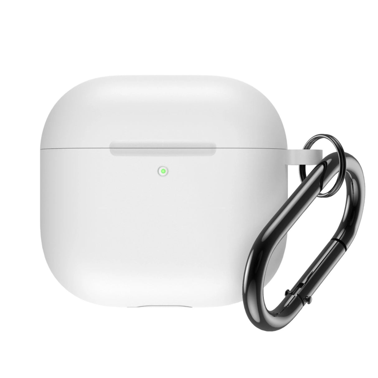 Airpods 4 Silicone Case med Carabiner - Hvid