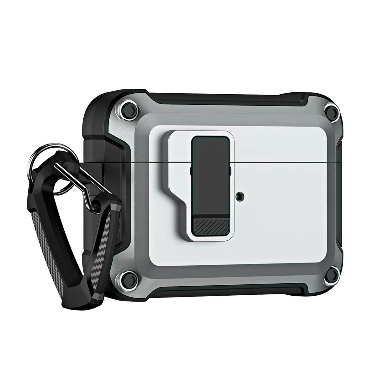 Airpods 4 Pro Armor Case med Carabiner - Grå