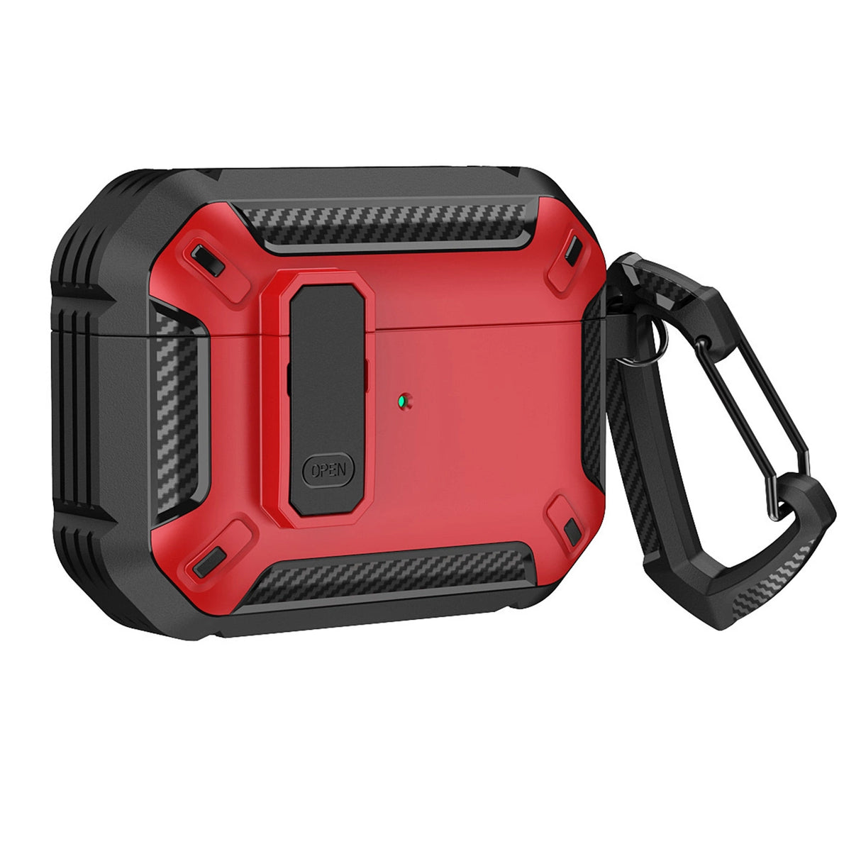 Airpods 4 Armor Case med Carabiner - Rød