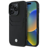 BMW Sign Læder Cardslot Case til iPhone 16 Pro Max - sort