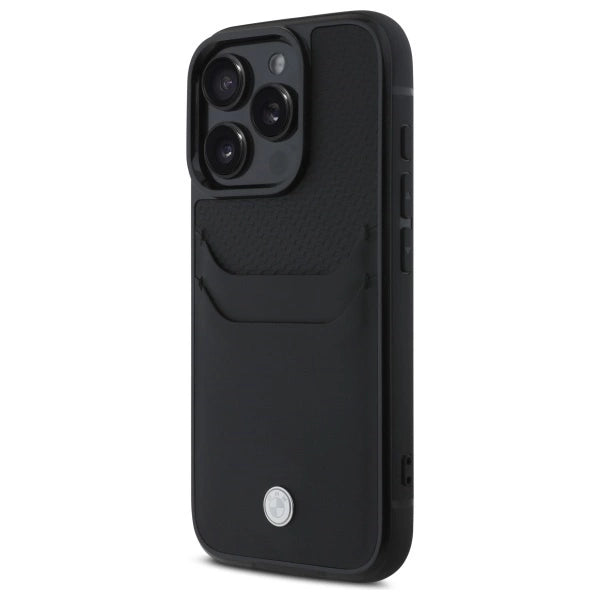 BMW Sign Læder Cardslot Case til iPhone 16 Pro Max - sort
