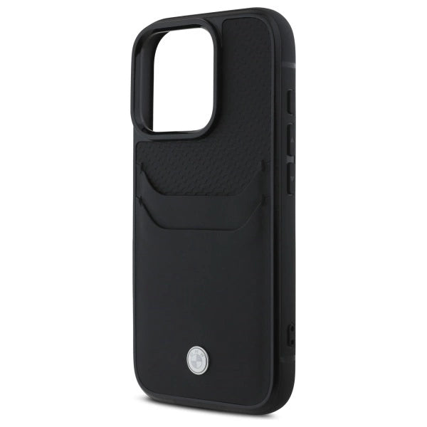 BMW Sign Læder Cardslot Case til iPhone 16 Pro Max - sort
