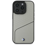 BMW Sign Leather Textured og Line MagSafe iPhone 16 Pro Case - Grå