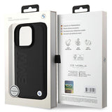 BMW læder Hot Stamp MagSafe iPhone 16 Pro Case - sort