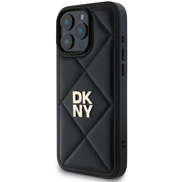 DKNY Quilted Stack Logo iPhone 16 Pro Case - sort