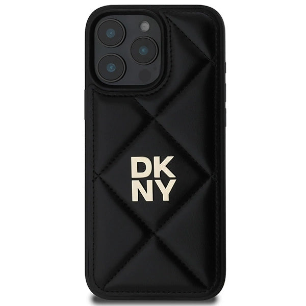 DKNY Quilted Stack Logo iPhone 16 Pro Case - sort