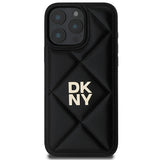 DKNY Quilted Stack Logo iPhone 16 Pro Case - sort
