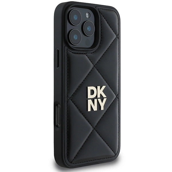 DKNY Quilted Stack Logo iPhone 16 Pro Case - sort
