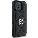 DKNY Quilted Stack Logo iPhone 16 Pro Case - sort