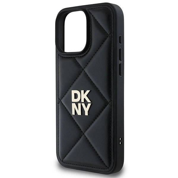 DKNY Quilted Stack Logo iPhone 16 Pro Case - sort