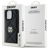 DKNY Quilted Stack Logo iPhone 16 Pro Case - sort
