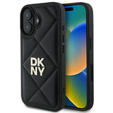 DKNY Quilted Stack Logo iPhone 16 Case - sort