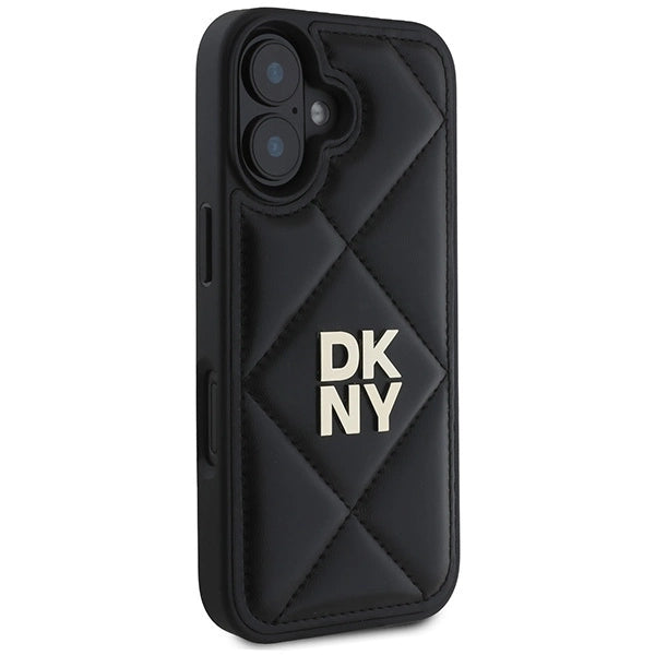 DKNY Quilted Stack Logo iPhone 16 Case - sort