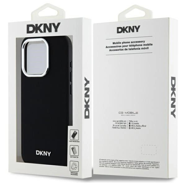 DKNY Plain Logo MagSafe iPhone 15 Pro Case - sort