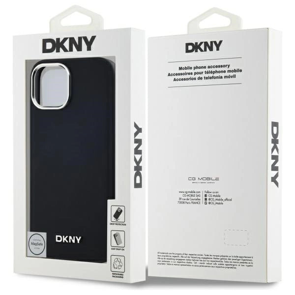 DKNY Plain Logo MagSafe iPhone 15 Plus Case - sort