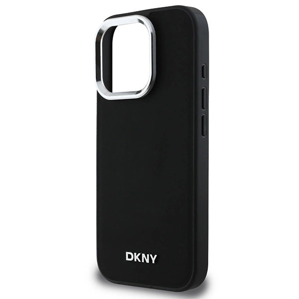 DKNY Plain Silver Logo MagSafe iPhone 16 Pro Case - sort