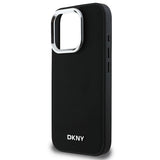 DKNY Plain Silver Logo MagSafe iPhone 16 Pro Case - sort