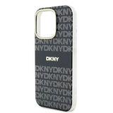 DKNY Repeat Texture Pattern med Stripe-kasse til iPhone 16 Pro Max - sort