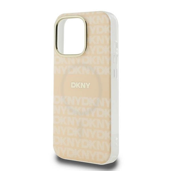 DKNY gentag tekstur mønster med Stripe iPhone 16 Pro Max Case - Pink