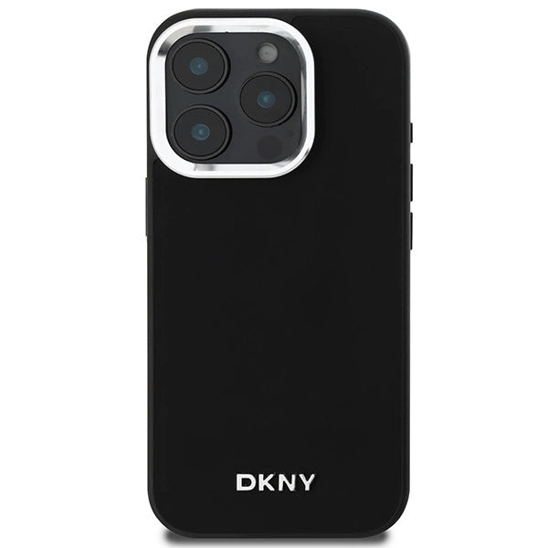 DKNY Plain Silver Logo MagSafe iPhone 16 Pro Max Case - sort