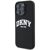 DKNY Silicone White Printed Logo MagSafe Case til iPhone 16 Pro Max - sort