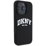 DKNY Silicone White Printed Logo MagSafe Case til iPhone 16 Pro Max - sort