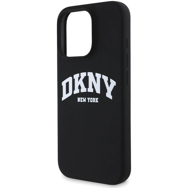 DKNY Silicone White Printed Logo MagSafe Case til iPhone 16 Pro Max - sort
