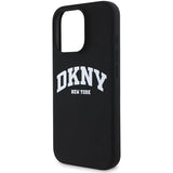 DKNY Silicone White Printed Logo MagSafe Case til iPhone 16 Pro Max - sort