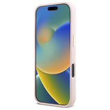 Guess Silicone Script Metal Logo & Frame iPhone 16 Pro Max Case - Pink