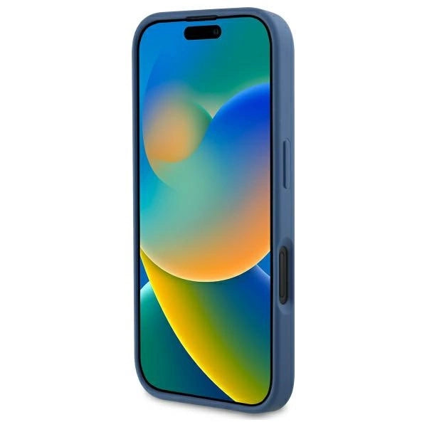 Guess 4G Printed Stripes MagSafe-hylster til iPhone 16 - blå