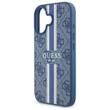 Guess 4G Printed Stripes MagSafe-hylster til iPhone 16 - blå