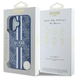 Guess 4G Printed Stripes MagSafe-hylster til iPhone 16 - blå