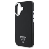 Guess Grained Triangle MagSafe-fodral til iPhone 16 - sort