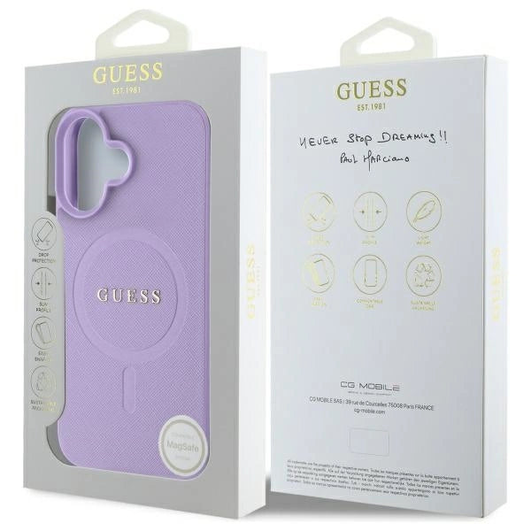 Gæt Saffiano MagSafe iPhone 16 Case - lilla