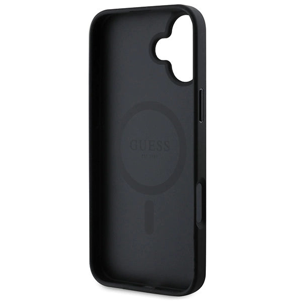 Guess Saffiano Peony Classic Logo MagSafe-hylster til iPhone 16 - sort