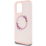 Guess IML Flowers Wreath MagSafe iPhone 16 Pro Max Case - Pink