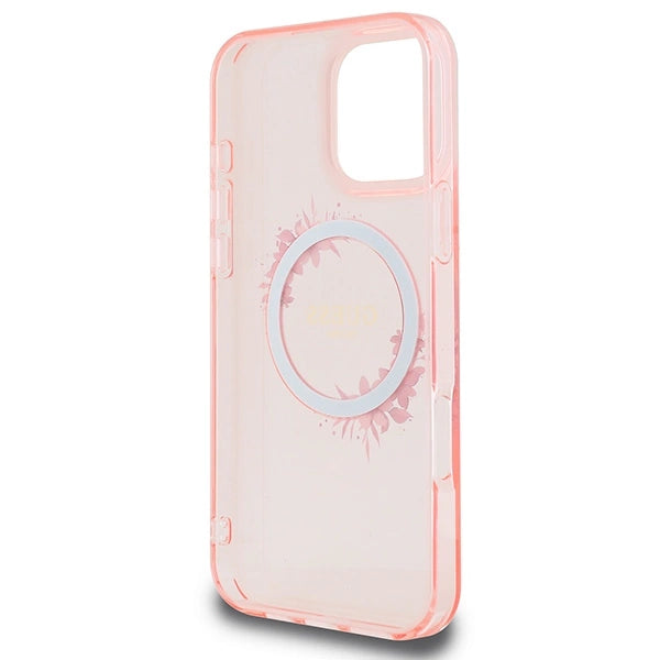 Guess IML Flowers Wreath MagSafe iPhone 16 Pro Max Case - Pink