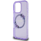 Guess IML Flowers Wreath MagSafe iPhone 16 Pro Max Case - lilla