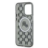 Karl Lagerfeld IML Monogram Karl & Choupette Head MagSafe iPhone 15 Pro Case - Black