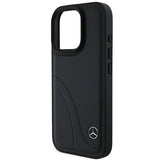 Mercedes MB Curved Stitches Læder iPhone 16 Pro Case - sort