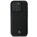Mercedes MB Waves læder iPhone 16 Pro Case - sort