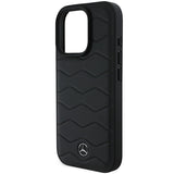 Mercedes MB Waves læder iPhone 16 Pro Case - sort