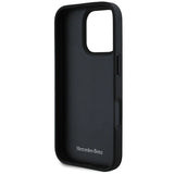 Mercedes MB Waves læder iPhone 16 Pro Case - sort