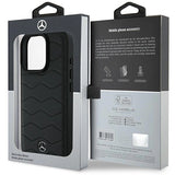 Mercedes MB Waves læder iPhone 16 Pro Case - sort