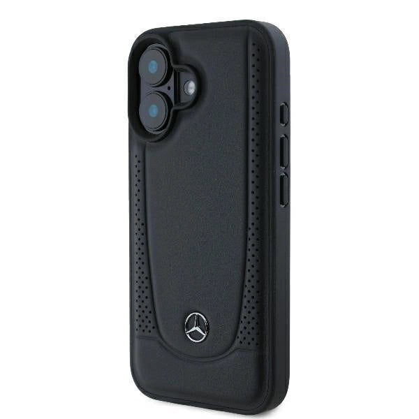 Mercedes læder Urban iPhone 16 Case - sort