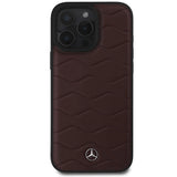 Mercedes MB Waves læderfoder til iPhone 16 Pro Max - rød